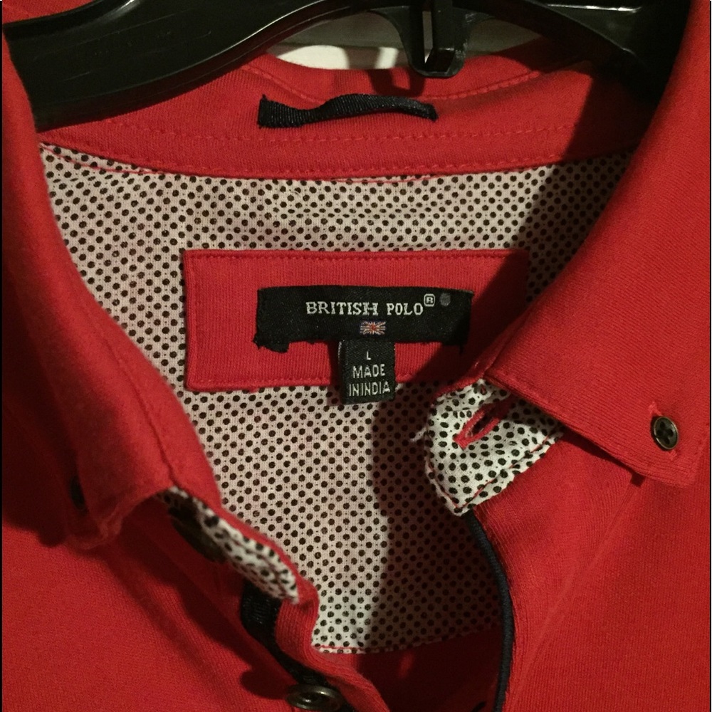 Men’s British Polo Co red long sleeve